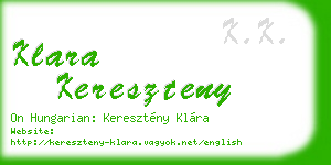 klara kereszteny business card